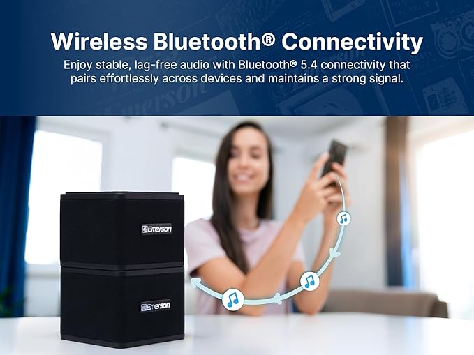 Emerson EAS-3006-BK Sound Blox – Wireless Magnetic Stackable Bluetooth Speakers - Image 10