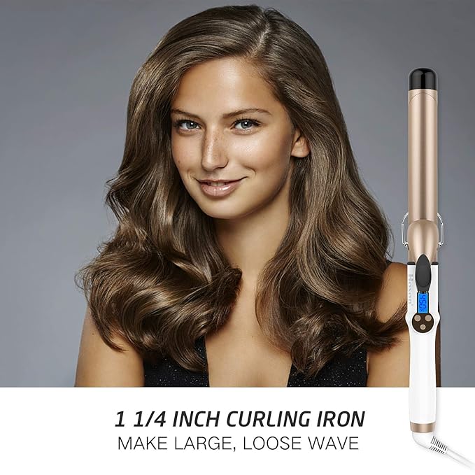Hoson 1 1/4 Inch Curling Iron Dual Voltage, Ceramic Long Barrel 1.25 Inch Hair - Image 2