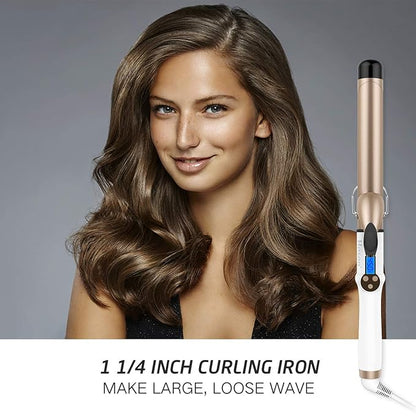 Hoson 1 1/4 Inch Curling Iron Dual Voltage, Ceramic Long Barrel 1.25 Inch Hair - Image 2