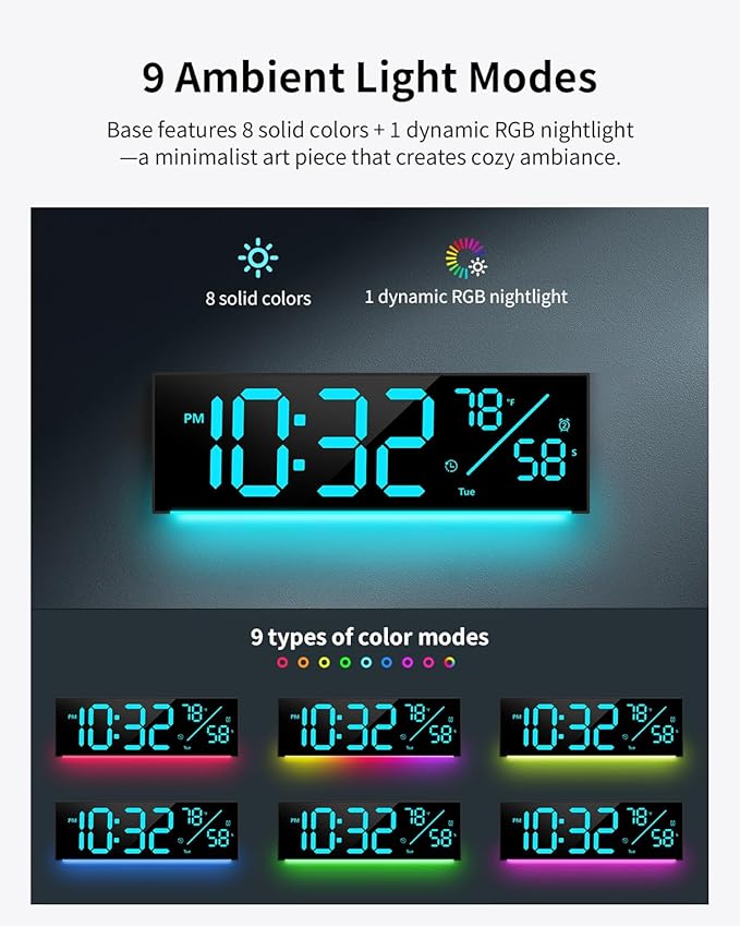 Digital Wall Clock, Large Display Digital Clock - Image 4