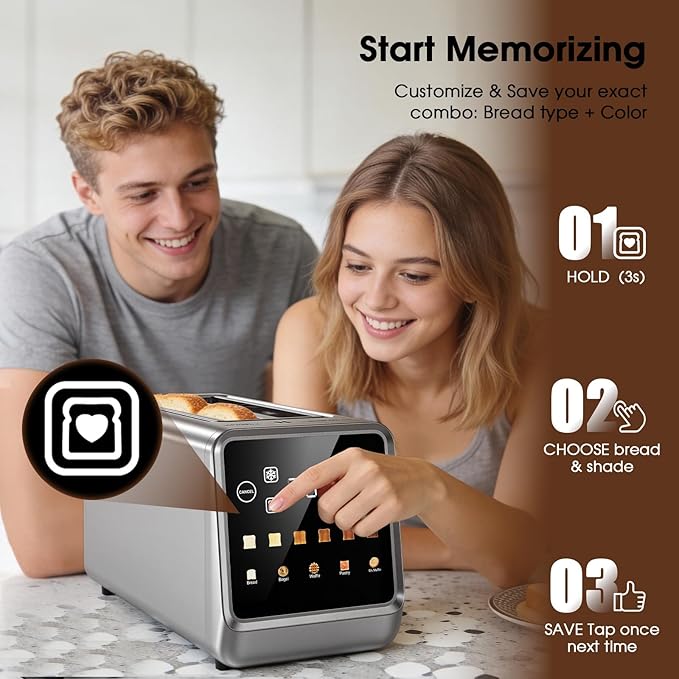 Toaster 4 Slice Long Slot with Digital Touchscreen & 1-Touch Memory - Image 4
