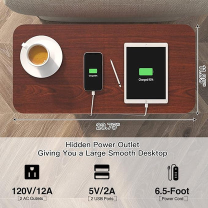 LIDYUK End Table with Charging Station, Flip Top Side Table with USB Ports and - Image 3