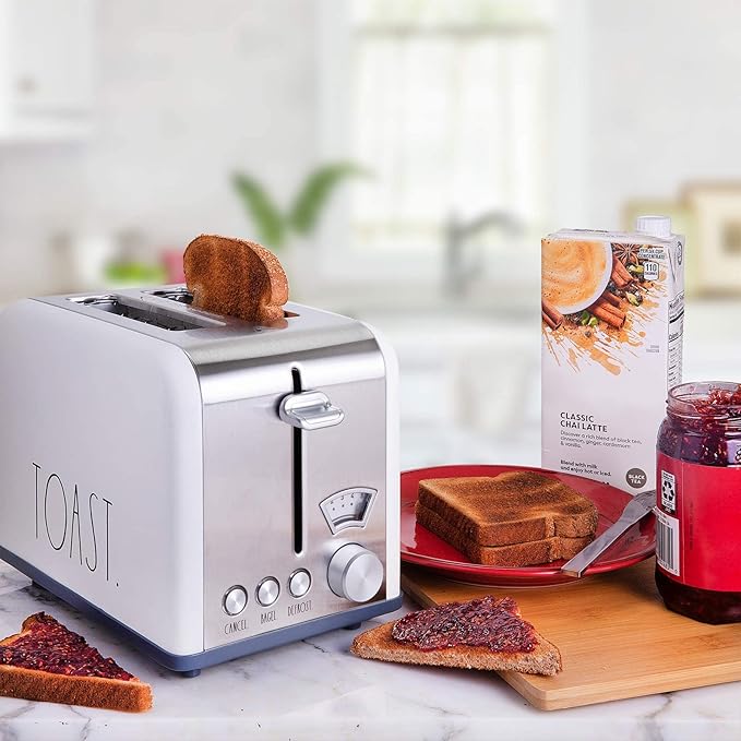 Rae Dunn Toaster, Stainless Steel 2 Slice Square Toaster, Wide Slot - Image 5