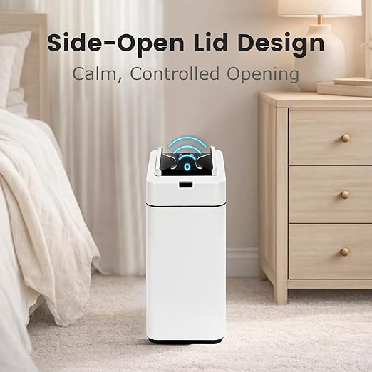 Sensor Trash Can with Butterfly Lid 2.6 Gallon Rectangular Automatic Garbage Can - Image 3
