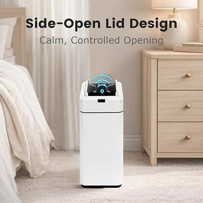 Sensor Trash Can with Butterfly Lid 2.6 Gallon Rectangular Automatic Garbage Can - Image 3
