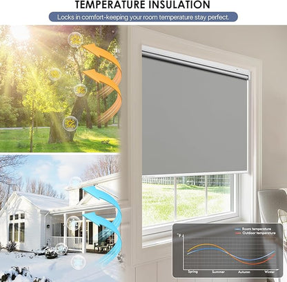 Motorized Blinds with Remote Control【Solar Panel Included】 Tin Grey, 33¾"W*72" H - Image 6