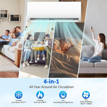 12000 BTU Mini Split Air Conditioner & Heater 19 SEER2 115V Energy Efficient - Image 3