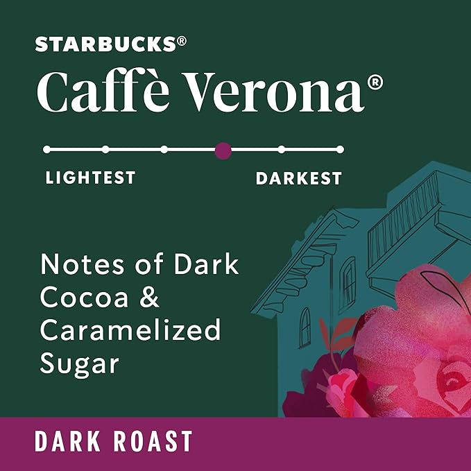 Starbucks Ground Coffee, Dark Roast Hot or Iced Coffee, Caffè Verona, Six 18 oz - Image 5