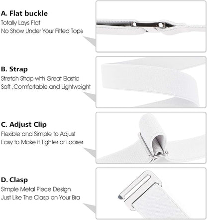 JASGOOD Women No Show Stretch Belt Elastic Web Strap Belt - Image 4
