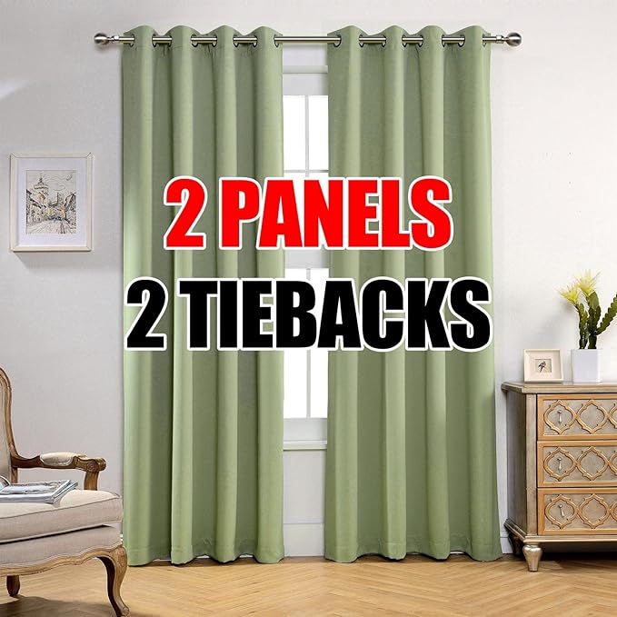 MIUCO Room Darkening Soild Grommets Blackout Curtains Panels by MIUCO