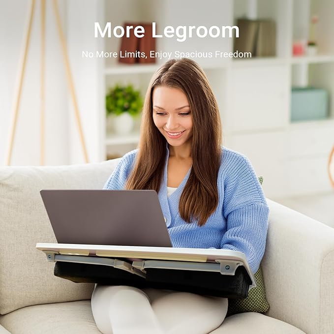 iXTRA Lap Desk for Laptop with Cushion, Folding Laptop Desk for Bed with USB - Image 4