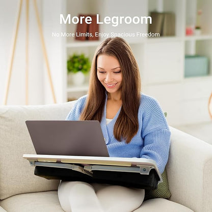 iXTRA Lap Desk for Laptop with Cushion, Folding Laptop Desk for Bed with USB - Image 4