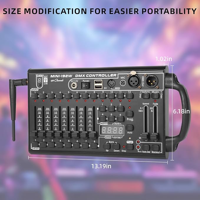 Wireless DMX Controller, 192 Channel DMX512Controller Stage Lighting Equipment - Image 3