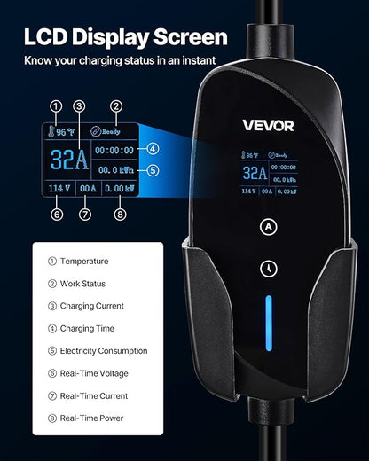 VEVOR Level 2 EV Charger, 32 Amp Adjustable Current, 240V Electric Vehicle - Image 5