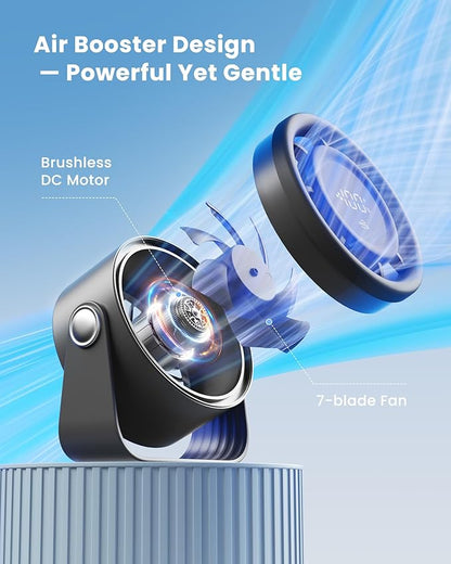 Gaiatop Small Desk Fan Rechargeable, 5in Personal Fan 4000mAh Battery Powered - Image 4