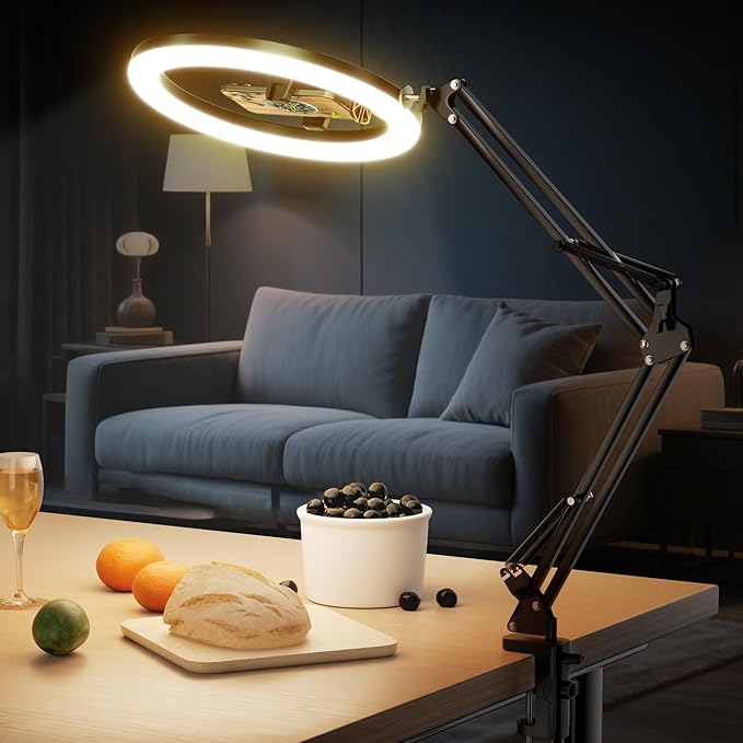 UBeesize 12’’ Ring Light with Overhead Phone Mount, LED Selfie Light with Stand by UBeesize