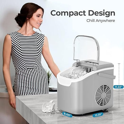 Countertop Ice Maker Machine, 8 Ice Cubes in 6 mins, 26lb/Day Bullet Ice - Image 7