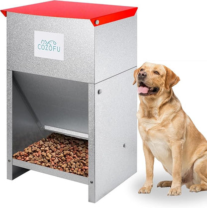 Dog Feeder - Galvanized Metal Pet Food Station by COZOFU