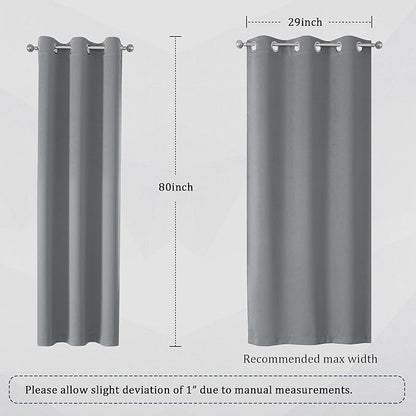 DUALIFE Grey 80 Inch Closet Curtains - Image 6