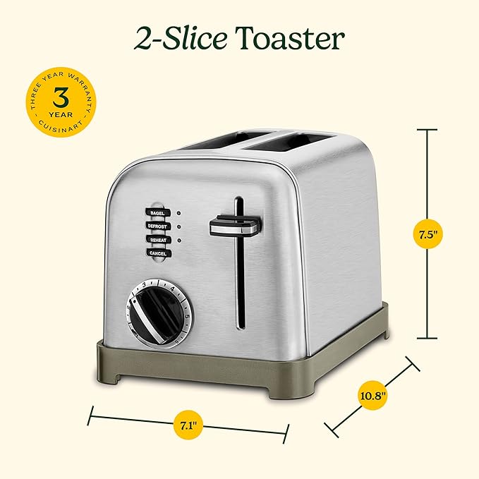Cuisinart CPT-160 Metal Classic 2-Slice Toaster, Brushed Stainless - Image 6