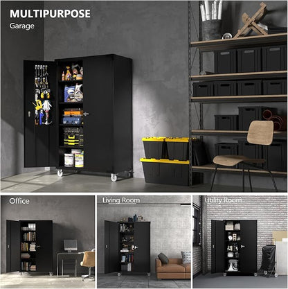 VINGLI Upgraded Wide & Deep Garage Storage Cabinet, Metal Storage Cabinet - Image 7