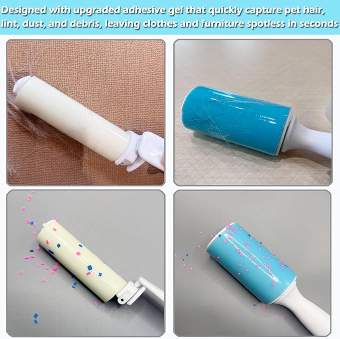 Reusable Washable Lint Roller 3 Pack, Sticky Gel Lint Rollers, Cat Dog Pet Hair - Image 4