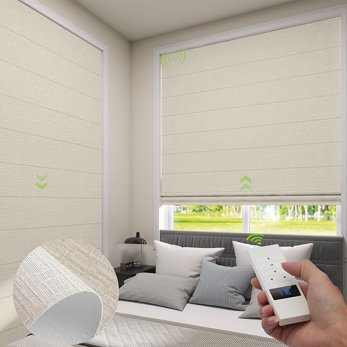 ZSTARR Smart Roman Shades Rechargeable Motorized Blinds by ZSTARR