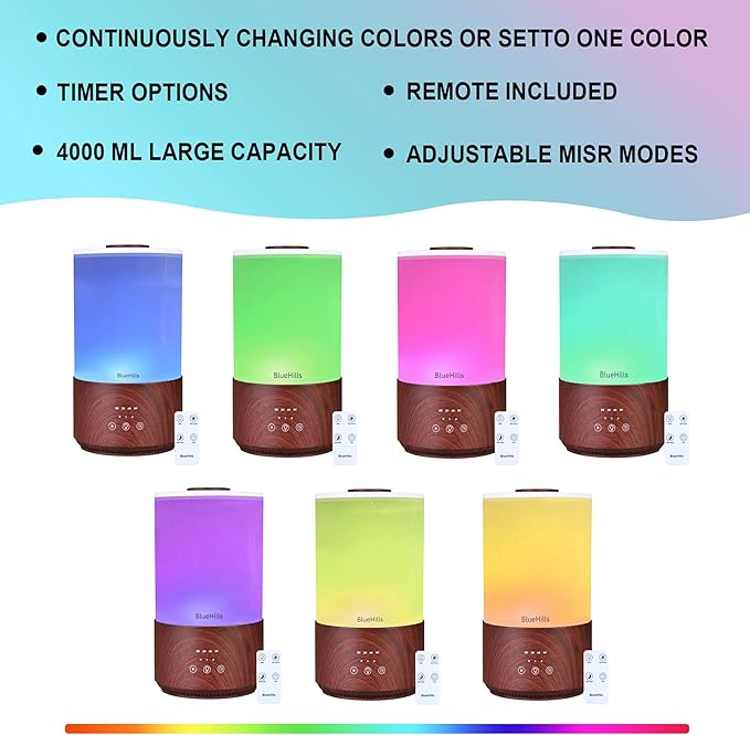 BlueHills Premium 4000 ml Tall Essential Oil Diffuser 4L 4 Liter 50 Hour Run - Image 7