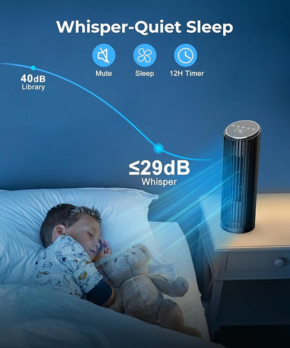 Abolee Tower Fan for Bedroom, 23ft/s Desk Fan - Image 5