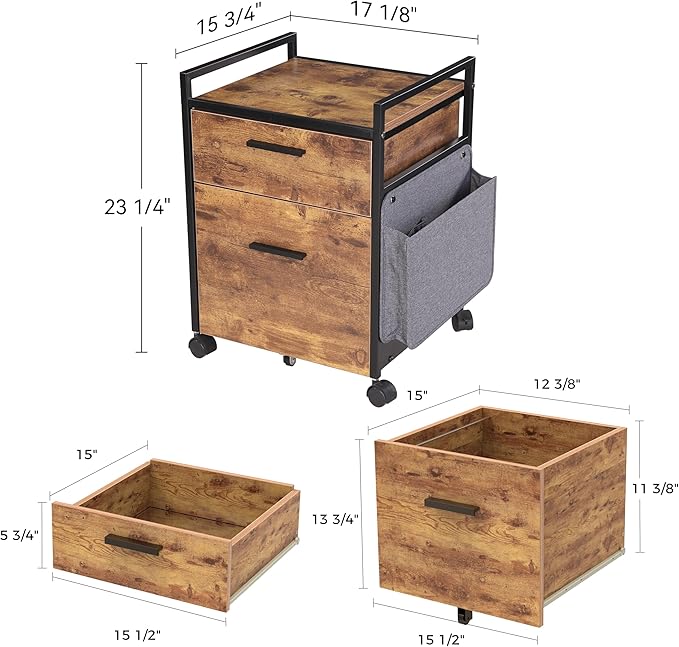 EUREKA ERGONOMIC 2-Drawer Mobile File Cabinet - Image 2
