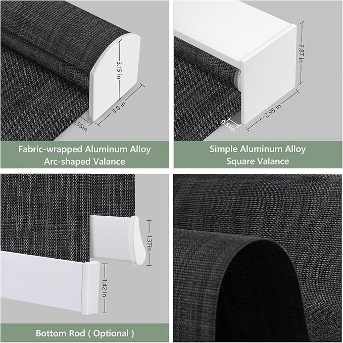 Tipiace Motorized Blinds with Remote Window Roller Shade Wireless Rechargeable - Image 5