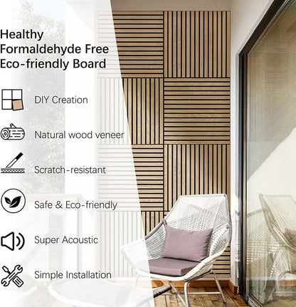 ARMURO Acoustic Wood Panels for Wall 4-Pack - Image 8