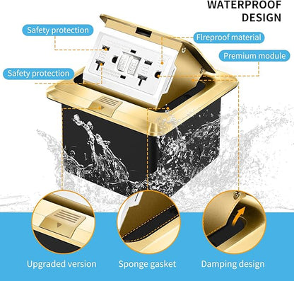 Vagueior Recessed Floor Electrical Outlet Kit, Waterproof Electrical Outlet - Image 3