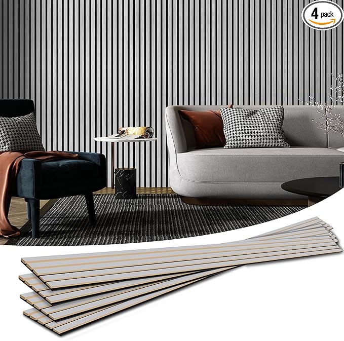 Art3d 4-Piece Wood Slat Acoustic Panels by Art3d