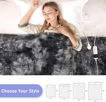 Electric Heated Blanket Full 72''x84''Size Faux Fur Heating Blanket 10 Heating - Image 5