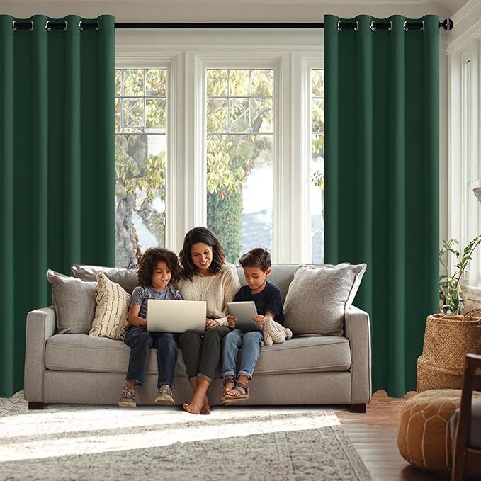 JIUZHEN Short Curtains Kitchen Half Window Blackout Curtains - Image 3