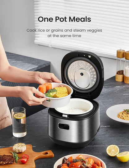 COMFEE' Compact Rice Cooker 8 Cups Cooked/4 Cups Uncooked, 9-in-1 Multi Cooker - Image 5