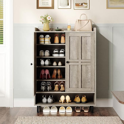 ONBRILL Shoe Cabinet with Cross Molding Doors, 6-Tier Shoe Storage Cabinet with - Image 6