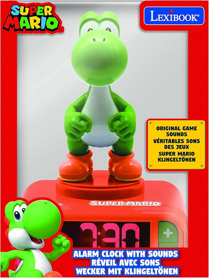 LEXiBOOK, Super Mario, Yoshi Nightlight Alarm Clock, Sounds and Melodies - Image 5