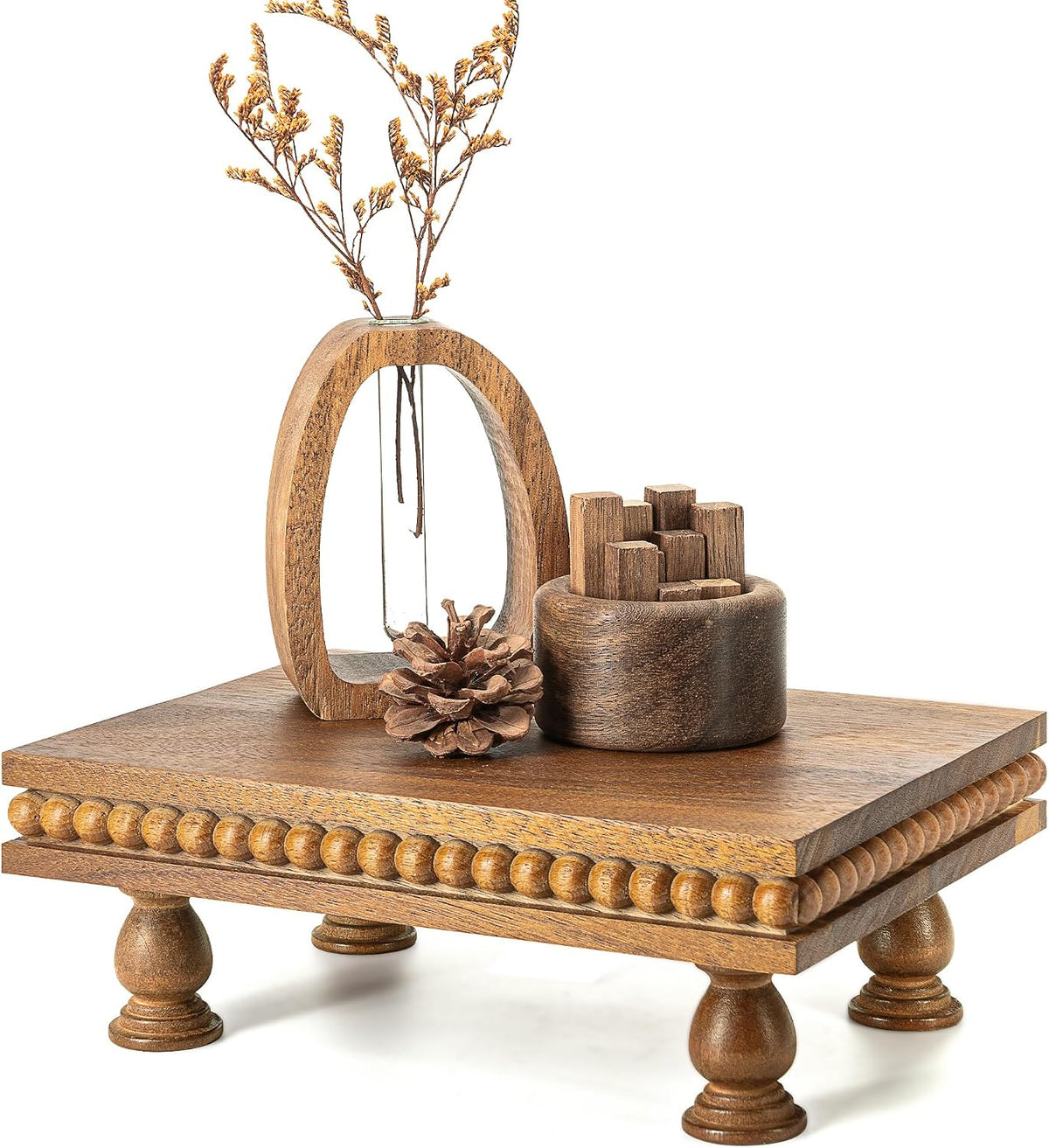 eosahr acacia wood riser: pedestal stand for bathroom, main product view