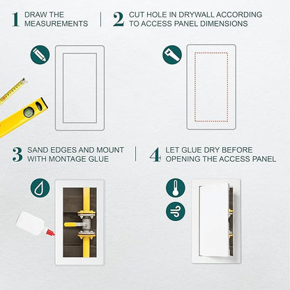 4" x 8" White Plastic Access Panel. Service Shaft Door Panel. Plumbing - Image 3