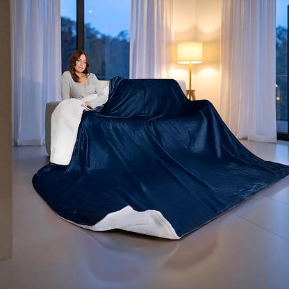 Heated Blanket Electric Luxurious Fleece Queen Blanket, 9 Heat Settings & 12H - Image 5