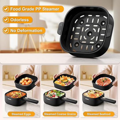 Dezin 2L Electric Hot Pot with Steamer, Rapid 800W Non-Stick Ceramic Coating - Image 6