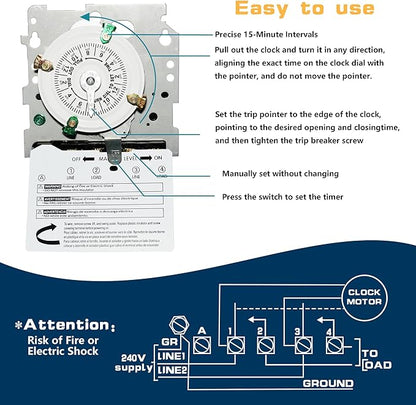 T104M Electromechanical Timer Switch Versatile Scheduling Manual Override - Image 3