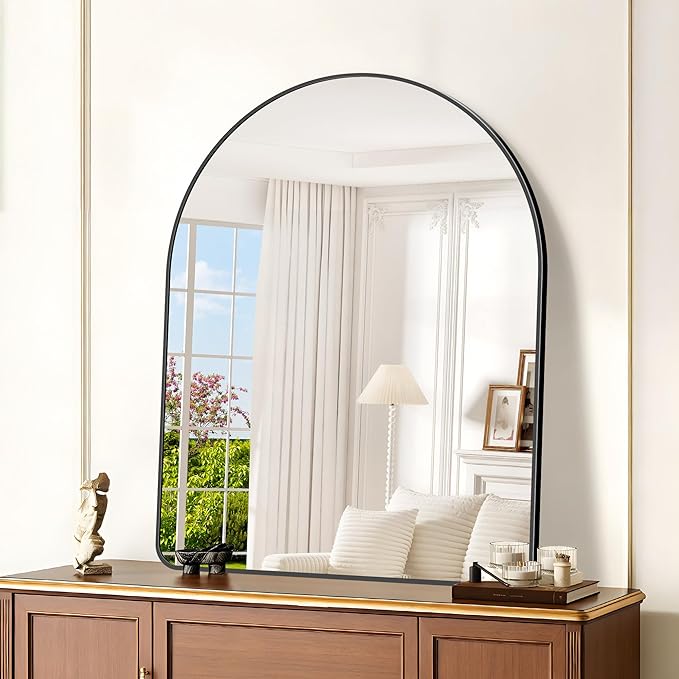 GLASHOM Arched Bathroom Mirror, Wall Mounted Mirror, Living Room, Vertically - Image 6