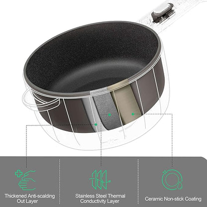 Dezin Electric Cooker, 2L Non-Stick Sauté Pan, Rapid Noodles Cooker, Mini Pot - Image 5