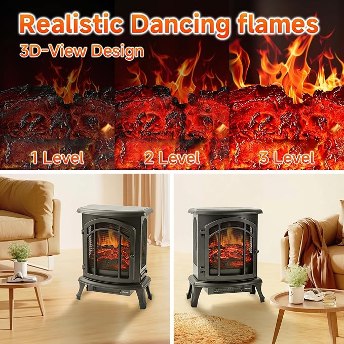 24" Electric Fireplace Heater Stove - Image 6