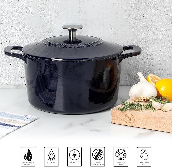 Martha Stewart Gatwick 4 Quart Enamel Cast Iron Dutch Oven - Image 6