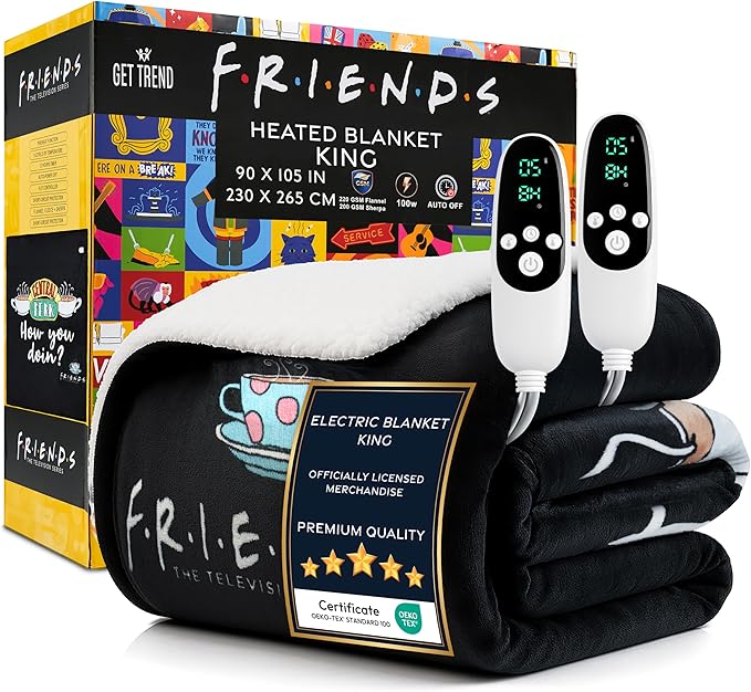 Friends TV Show Heated Blanket Electric, King Size Luxurious Fleece Weighted by GetTrend