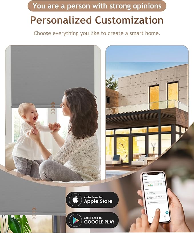 Kincmo Motorized Blinds with Remote, 100% Blackout Motorized Roller Shades Work - Image 2